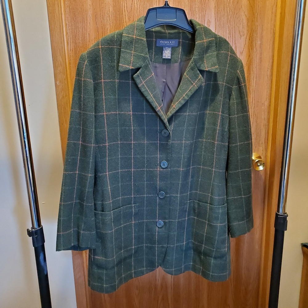 Lane Bryant Women's size 14 L XL Four Button Blazer Jacket Wool Blend fully line